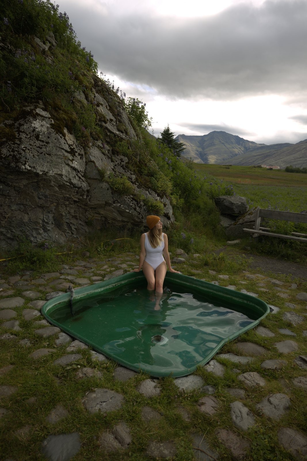 Relaxing in a hot tub at Hoffell Glacier World Relaxing in a hot tub at Hoffell Glacier World